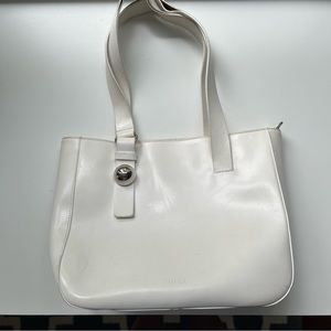 White FURLA hand bag Genuine Italian leather - perfect size!